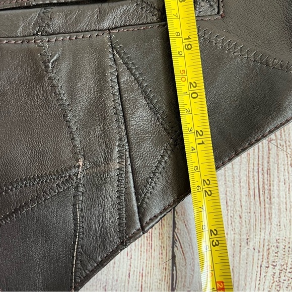 Katch Me Too West Patchwork Vintage Leather Vest Medium - Picture 5 of 6